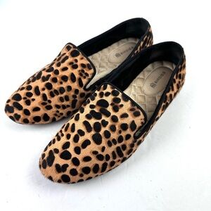 Birdies The Starling Leopard Cheetah Shoes 7 Calf Hair Slip On Comfort Womens